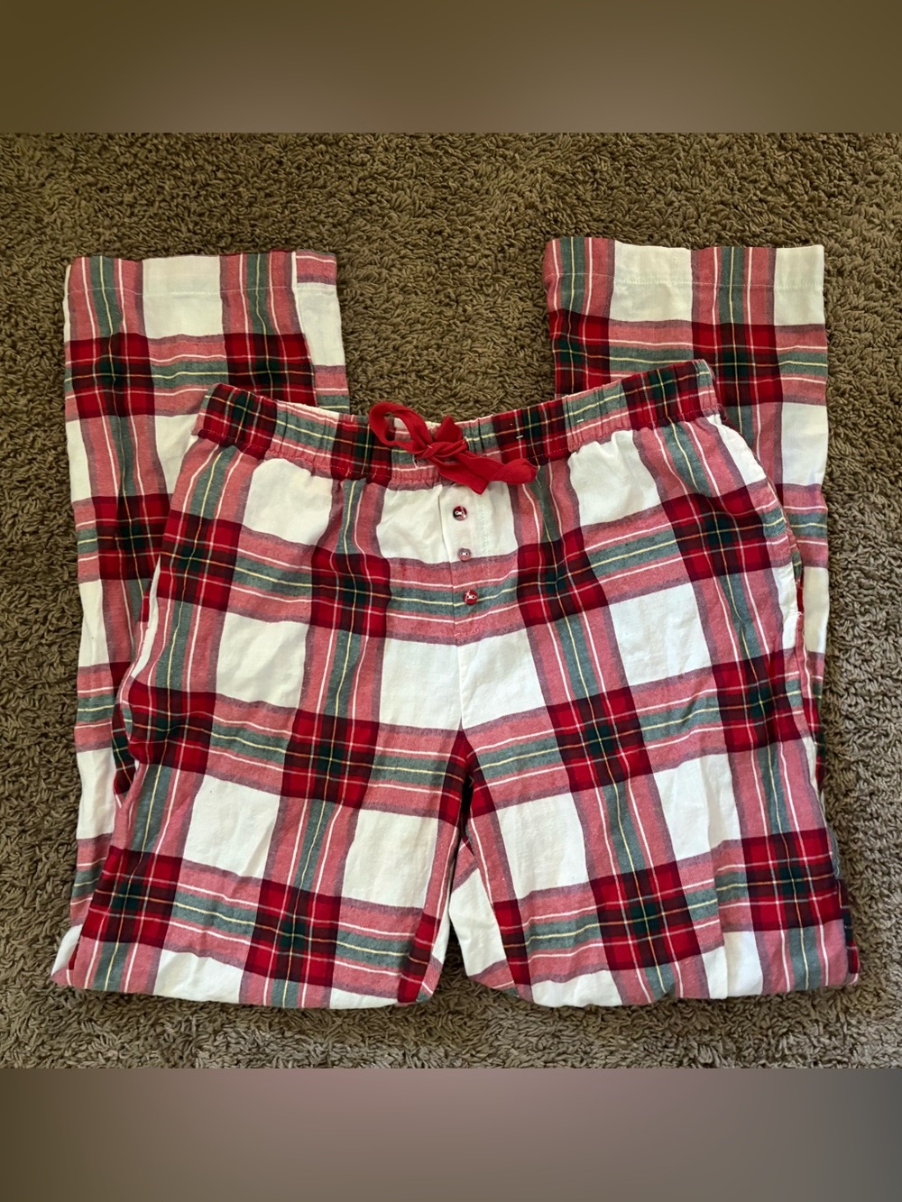 stars above Red and White Plaid Pajama Bottoms
